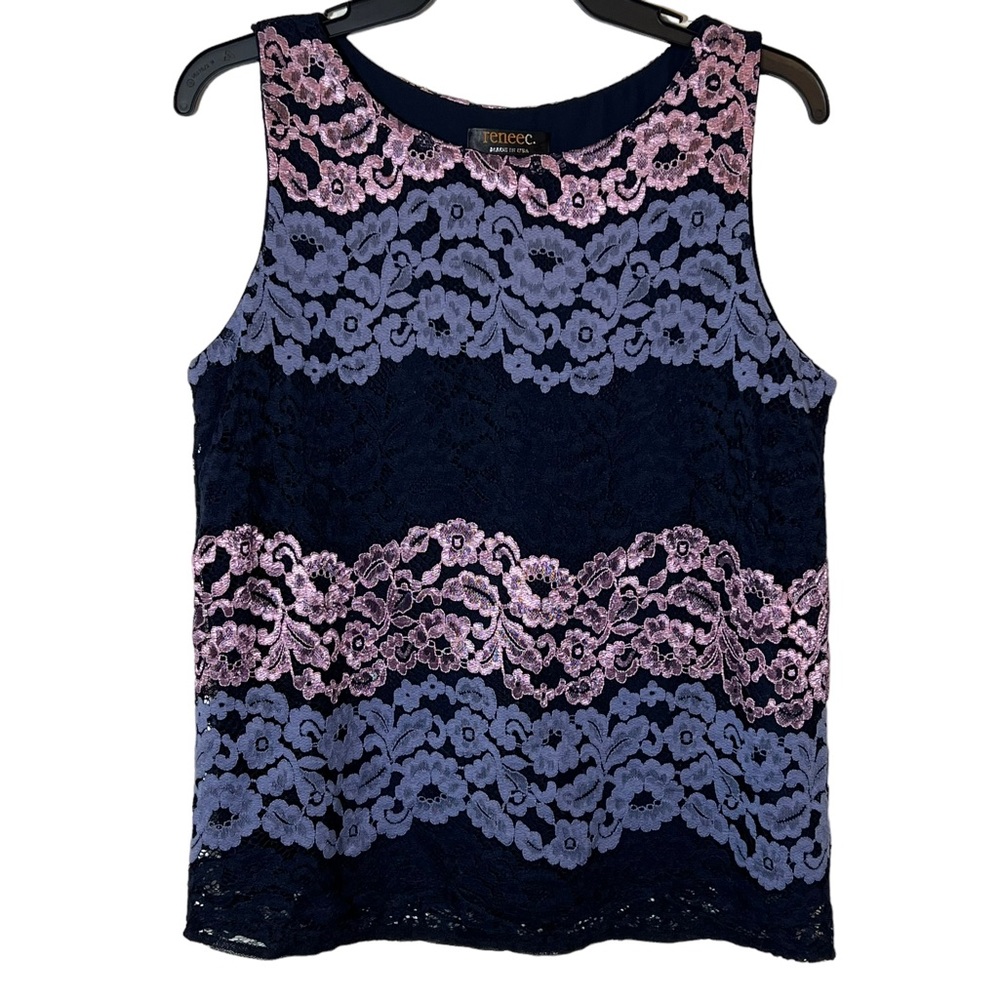 Renee C. Sleeveless Lace Tank Top Blouse